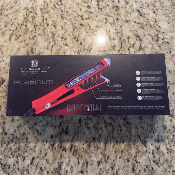 ROYALE-PLATINUM Genius Flat Iron RED SCARLET - New In Box - Picture 4 of 10